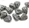 Lotus glass beads Black Silver wash: two hole