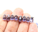 6x9mm Montana Blue Czech glass blue drop beads Silver wash 