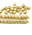 4mm Golden Czech glass round English cut beads