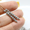 3mm Dark silver round druk Czech glass small spacer beads 5gr