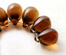 10x14mm Topaz czech glass teardrop beads large briolette drop 6pc