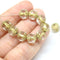 8mm Clear Czech glass cathedral Golden ends round fire polished beads 15Pc