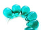 10x14mm Teal green czech glass teardrop beads large briolette drop 6pc
