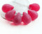 10x14mm Frosted red czech glass teardrop beads large briolette drop 6p