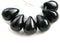 10x14mm Black czech glass teardrop beads large briolette drop 6p