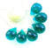 10x14mm Teal green czech glass teardrop beads large briolette drop 6pc