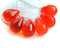 10x14mm Orange red czech glass teardrop beads large briolette drop 6pc