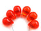 10x14mm Orange red czech glass teardrop beads large briolette drop 6pc
