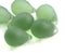 10x14mm Matte green czech glass teardrop beads large briolette drop 6pc