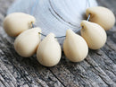 10x14mm Beige czech glass teardrop beads large briolette drop 6pc