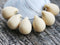 10x14mm Beige czech glass teardrop beads large briolette drop 6pc