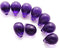 10x14mm Blue purple czech glass teardrop beads large briolette drop 6pc