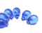 10x14mm Blue czech glass teardrop beads large briolette drop 6pc