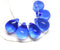 10x14mm Blue czech glass teardrop beads large briolette drop 6pc