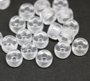 9mm Pony Crystal clear pony beads, 3mm large hole, 20pc