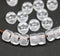 9mm Pony Crystal clear pony beads, 3mm large hole, 20pc