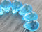 10x14mm Aqua blue czech glass teardrop beads large briolette drop 6pc