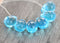 10x14mm Aqua blue czech glass teardrop beads large briolette drop 6pc