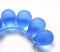 10x14mm Frosted blue czech glass teardrop beads large briolette drop 6p