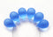 10x14mm Frosted blue czech glass teardrop beads large briolette drop 6p