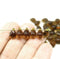 6x9mm Transparent brown teardrops, Czech glass drop beads 30pc