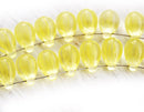 6x9mm Yellow czech glass teardrop beads, 20pc