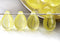 6x9mm Yellow czech glass teardrop beads, 20pc