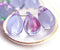 10x14mm Lilac czech glass teardrop beads large briolette drop 6pc