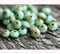 3x5mm Mint green picasso rondelle beads czech glass 40pc