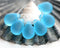 10x14mm Frosted aqua blue czech glass teardrop beads large briolette drop 6pc