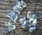 30pc Crystal clear czech glass teardrop beads AB finish - 6x9mm