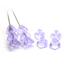 Lilac czech glass bell flower cups small floral beads