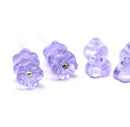 Lilac czech glass bell flower cups small floral beads