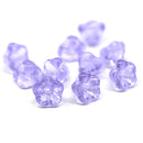 Lilac czech glass bell flower cups small floral beads