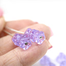 Lilac czech glass bell flower cups small floral beads