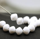 9mm White bicone beads 1mm hole Czech glass 