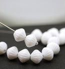 9mm White bicone beads 1mm hole Czech glass 