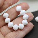 9mm White bicone beads 1mm hole Czech glass 