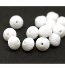 9mm White bicone beads 1mm hole Czech glass 