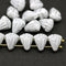 Lotus czech glass beads White Silver: two hole