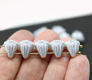 Lotus czech glass beads White Silver: two hole