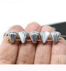 Lotus czech glass beads White Silver luster: two hole
