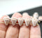 Lotus czech glass beads White Copper: two hole, 15pc