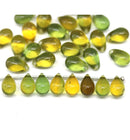 6x9mm Yellow green teardrops Czech Glass drop beads