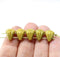 Lotus czech glass beads Yellow Gold: two hole, 15pc
