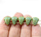 Lotus czech glass beads Picasso Yellow Green: two hole, 15pc