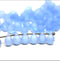 5x7mm Frosted blue teardrops czech glass beads - 50pc