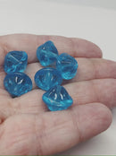 12x14mm Large aqua blue fancy bicone Czech glass beads 6Pc