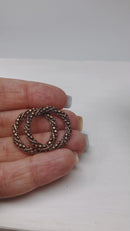 20mm Dotty ornament antique copper ring 2Pc