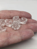 12x14mm Crystal clear large fancy bicone Czech glass beads - 6Pc